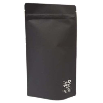 Bio Based & Metal Free Black Kraft Stand Up Pouch With Zipper & Barrier