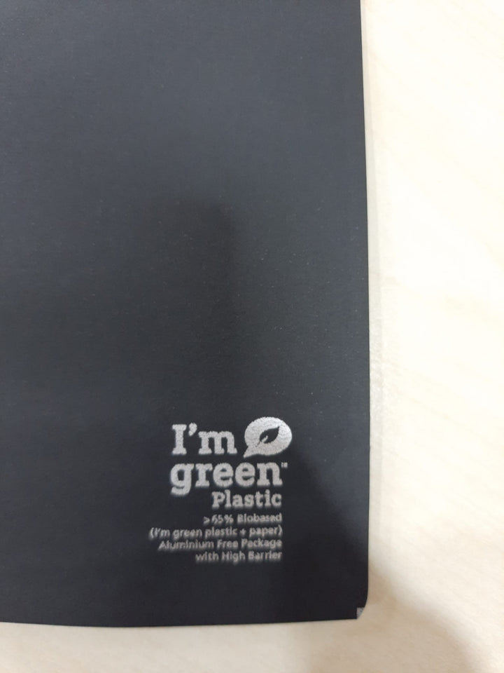 Bio Based & Metal Free Black Kraft Stand Up Pouch With Zipper & Barrier