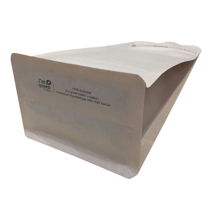 Bio Based Kraft & Metal Free Flat Bottom Bag With Zipper