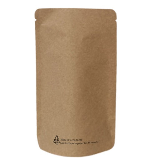 Brown Paper Biodegradable Stand Up Pouch With Barrier