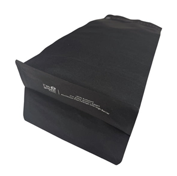 Bio Based Black Kraft & Metal Free Flat Bottom Bag with Zipper