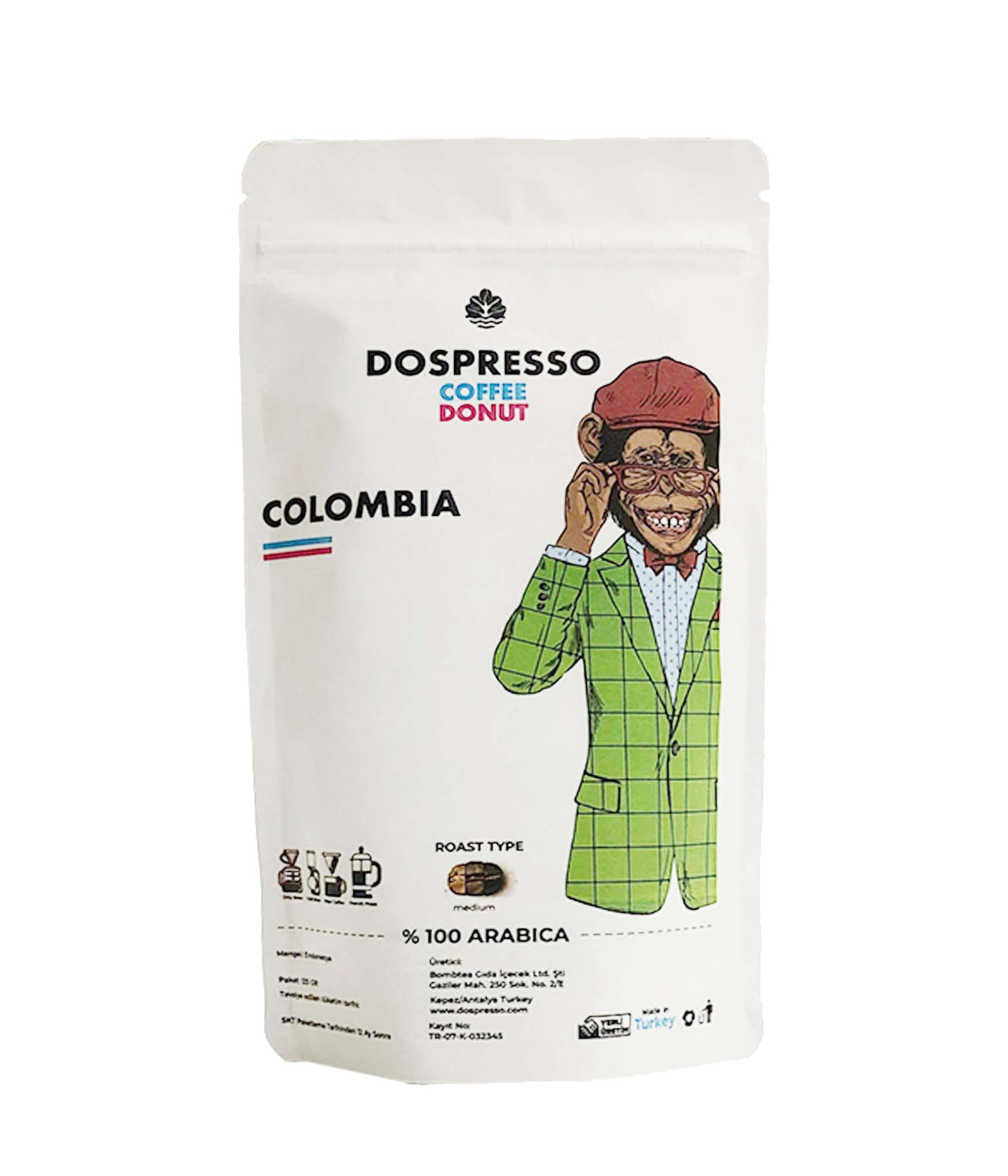 Custom Printed White Kraft Aluminium Stand Up Pouch