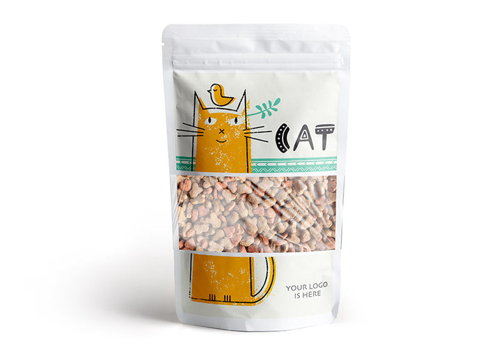 Custom Printed White Kraft Window Stand Up Pouch