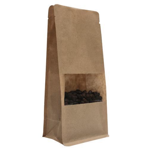 Kraft Flat Bottom Bag With Window